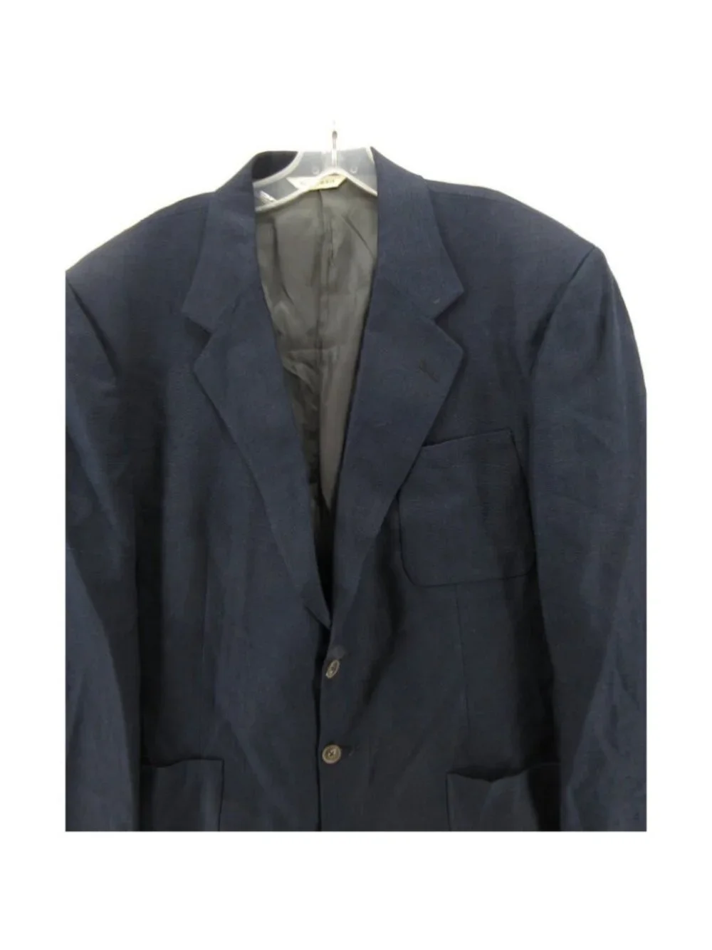 VINTAGE Eddie Bauer Sport Coat 44 Tall Navy AKA Blazer Linen USA Made